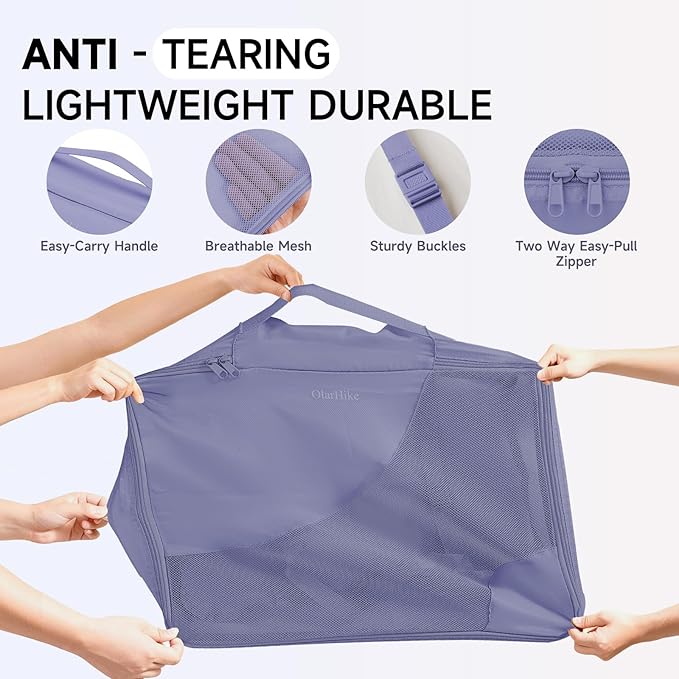 11 Set Packing Cubes for Travel,Gifts for Women Mom Kids, TSA Approved Bags for Makeup, Cosmetic, Toiletry, Suitcase Organizers for Checked Luggage, Cruise Essentials,Airplane Accessories, Purple-Gray