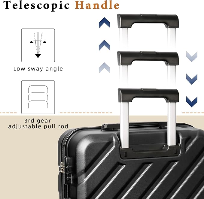 Luggage Sets 5 Piece,Suitcases with Wheels, Hard Case Luggage with Detachable Spinner Wheels,Carry On Luggage Set (5 Piece Sets (20"/24"/28"/DB/TB))
