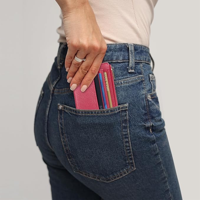 Sodsay Card Case Slim Front Pocket Wallet for Women Credit Card Holder with Keychain | Slim, Front Pocket, Credit Card Holder, with Keychain