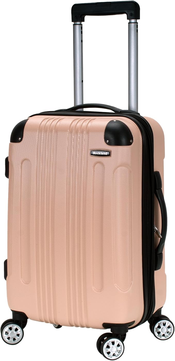 Rockland London Hardside Spinner Wheel Luggage, Champagne, 3-Piece Set (20/24/28)