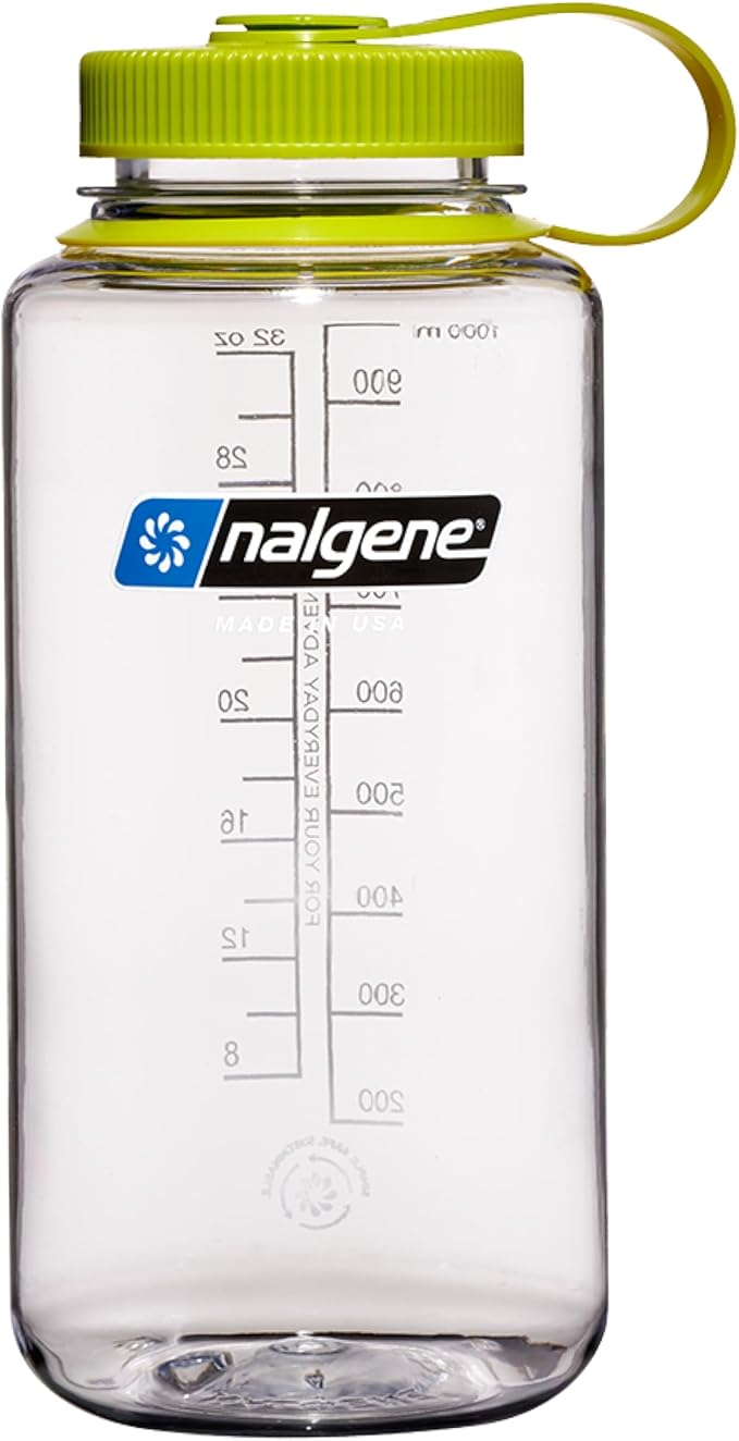 Nalgene 32 oz Wide Mouth Water Bottle | BPA-Free, Durable & Leak Proof, Lightweight Bottle for Hiking & Gym, Work & Travel