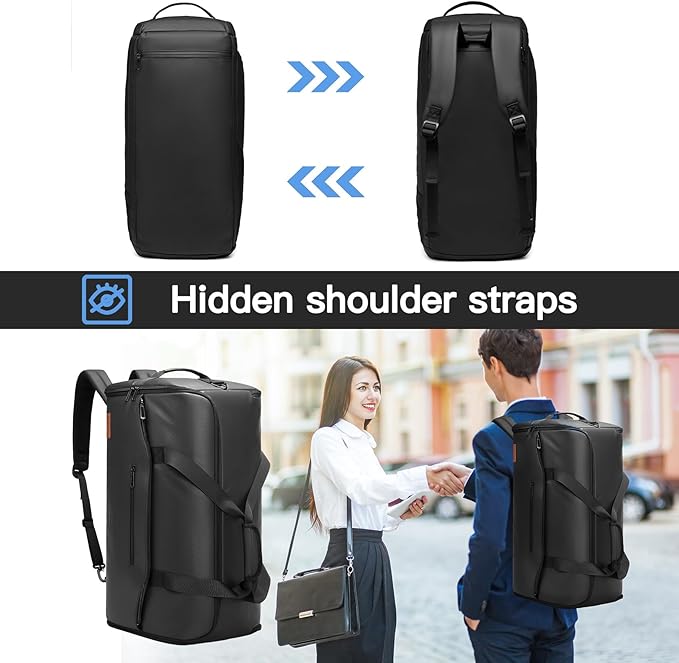 Garment Bags for Travel,45L Carry on Convertible Garment Duffle bag for Men Women - 3 in 1 Hanging Suit Travel Bag with Shoulder Strap