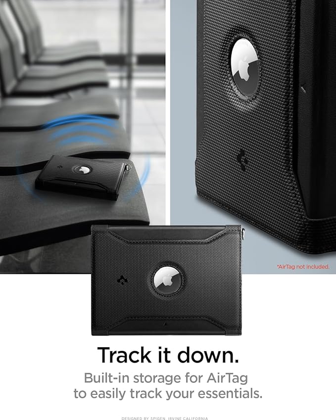 Spigen Life for Passport Card Cover Holder with RFID Blocking Technology Wallet Travel Documents Organizer Protector Accessories, SIM Card Pin Included