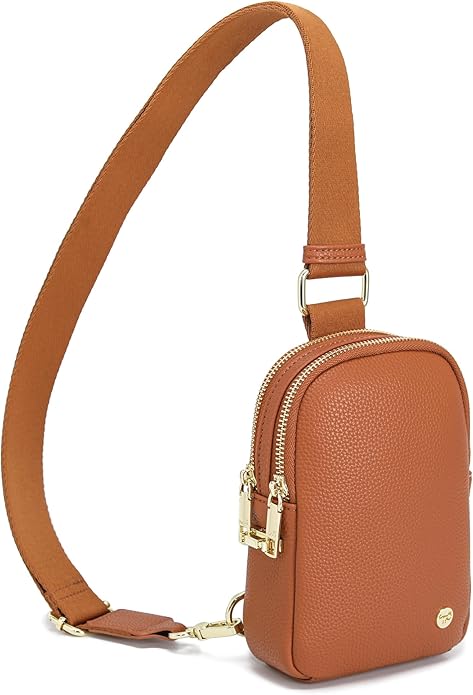 INICAT Anti Theft Crossbody Bag for Women, Small RFID Blocking Sling Purse with Zipper Lock for Travel, Vegan Leather