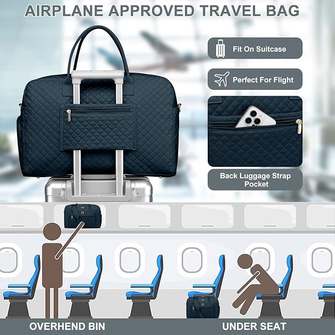 Travel Duffle Weekender Bags for Women - Weekend Bag Women with Shoe Compartment Carry On Overnight Bag with Toiletry Bag Duffel Bags Wet Pocket for Gym Hospital Bags for Labor and Delivery