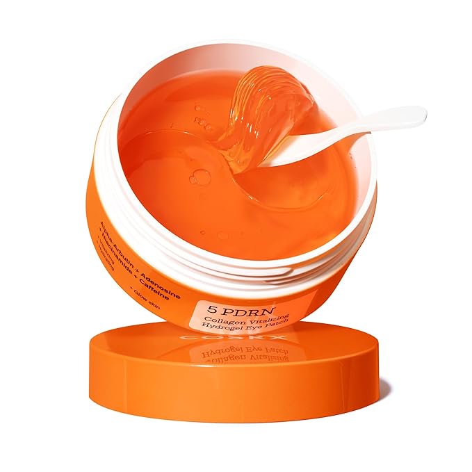 COSRX 5-PDRN Complex Collagen Gel Eye Patches for the look of Dark Circles and Uneven tone, Radiance Care for Tired Under-Eyes with Salmon DNA & Vitamin C, Korean Skincare, 60 Under Eye Patches