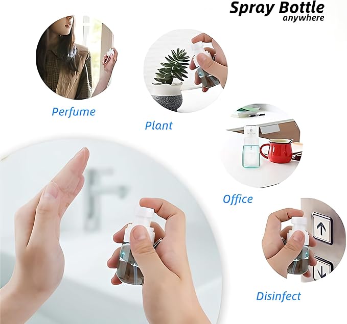 12 Pack 1oz 30ml Travel Spray Bottles TSA Approved - Leakproof Plastic Fine Mist Sprayers for Toiletries, Skincare & Plants, Portable Mini Sprayer Set with Secure Caps & Assorted Colors