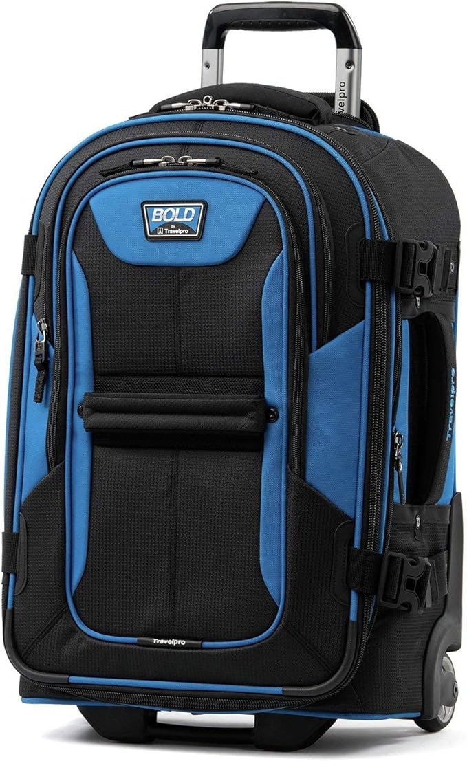 Travelpro Unisex-Adult Bold Softside Expandable Rollaboard Upright Luggage (Blue/Black, 2-Piece Set (22/28))