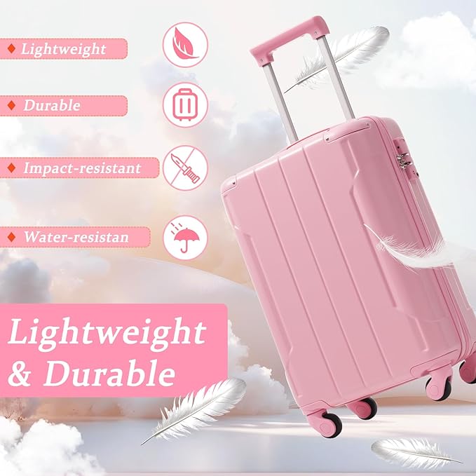 Merax 20 Inch Carry On Luggage Airline Approved, Hardshell ABS Suitcase with Spinner Wheels, TSA Lock, Lightweight Travel Luggage for Business Trips & Weekend Getaways