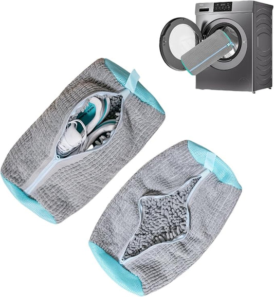 Shoe Washing Machine Bag: Shoe Washing Bag Keeps Clean - Reusable Laundry Shoe Bag for Sneaker Tennis Shoes Unstain Cleaner Kit(Grey 2 Pcs)