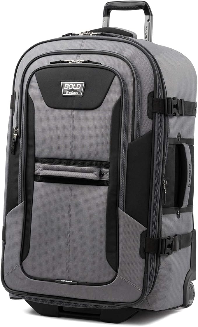 Travelpro Unisex-Adult Bold Softside Expandable Rollaboard Upright Luggage (Grey/Black, 2-Piece Set (22/28))