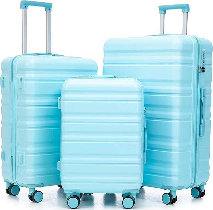Luggage 3 Piece Set, Hardside Lightweight Suit case with Spinner Wheels