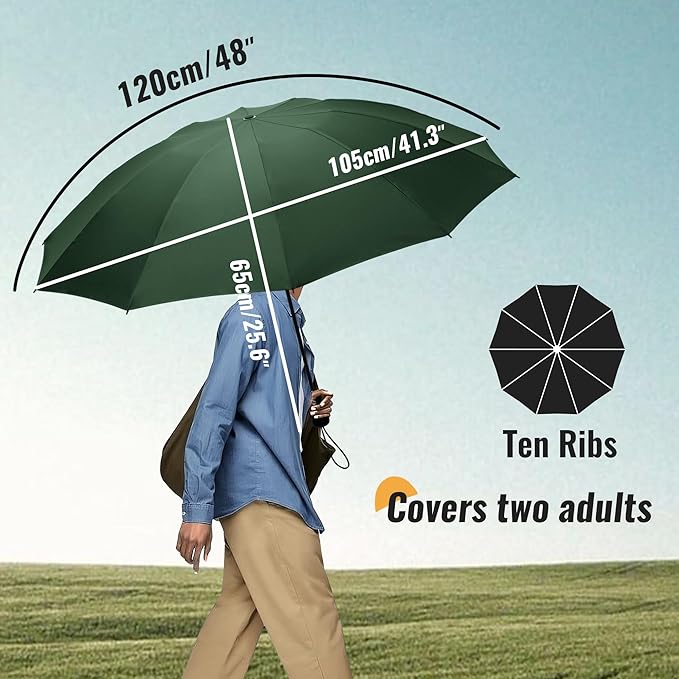 Travel Compact Umbrella Windproof - Portable Automatic Umbrellas for Rain, Inverted Folding Umbrella for Men and Women