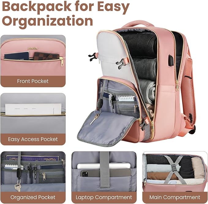 YAMTION Luggage Sets 6 Piece,Hardside 20In Suitcase with Spinner Wheels,TSA Lock,Carry On Suitcase Travel Essentials for Personal Items,Pink