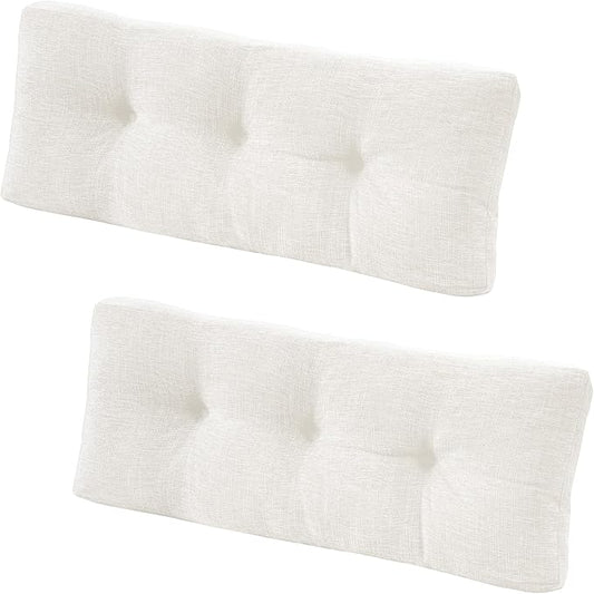 downluxe Indoor Bench Cushion for Indoor Furniture, Non-Slip Tufted Overstuffed Textured Foam Bench Seat Cushion, 36" X 14" X 4", Beige, 2 Pack