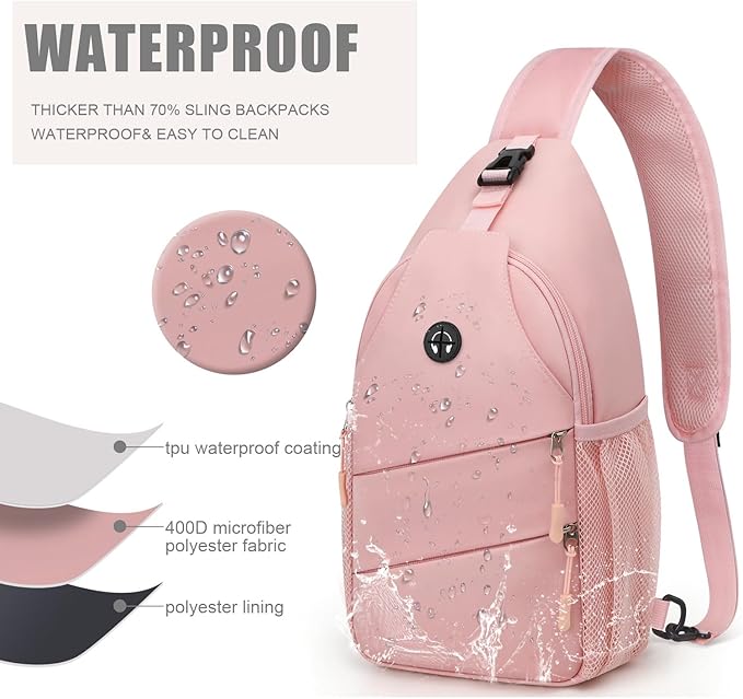 Crossbody Bags for Women Men Trendy Sling Bag Backpack Casual Chest Bag with Convertible Shoulder Strap