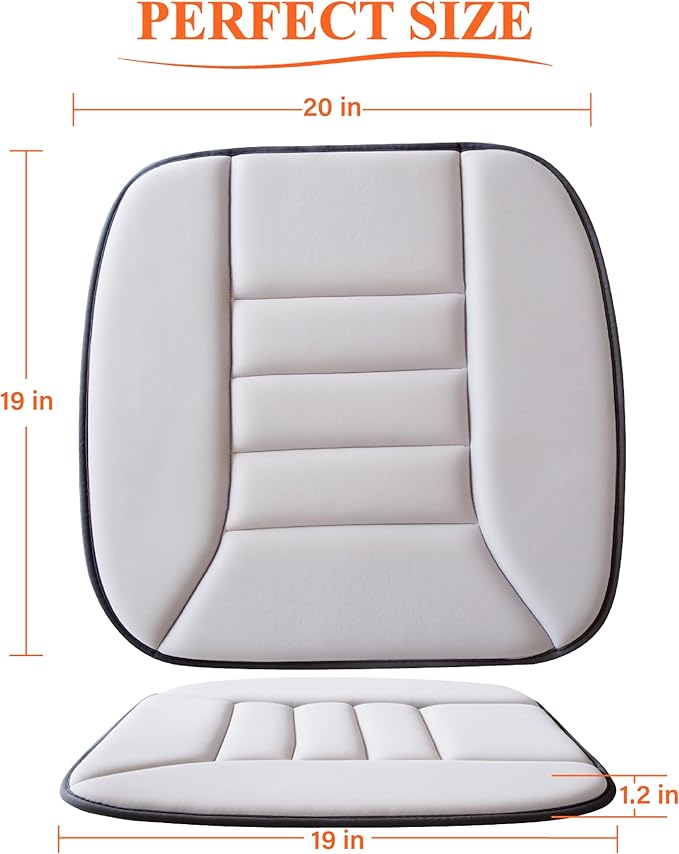 kingphenix Car Seat Cushion with 1.2inch Comfort Memory Foam, Seat Cushion for Car and Office Chair (Gray)