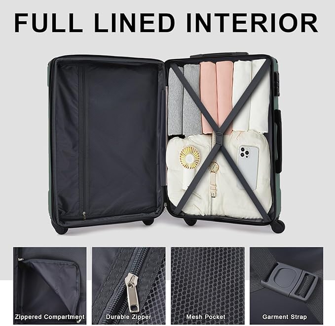 Merax 20 Inch Carry On Luggage Airline Approved, Hardshell ABS Suitcase with Spinner Wheels, TSA Lock, Lightweight Travel Luggage for Business Trips & Weekend Getaways