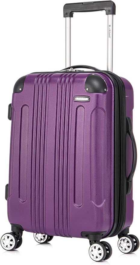 Rockland London Hardside Spinner Wheel Luggage Set, Purple, Carry-On 20-Inch and Tote 14-Inch (F1902-PURPLE)
