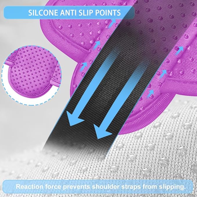 ZINZ 2-Pack Universal Shoulder Pad with Ultra thick Cushion for Bag Luggage Bag Crossbody, Plus Long & Anti-Slip & Breathable,Purple-2Pack
