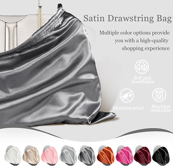 P Pothuiny 2 Pcs Satin Dust Bags for Handbags