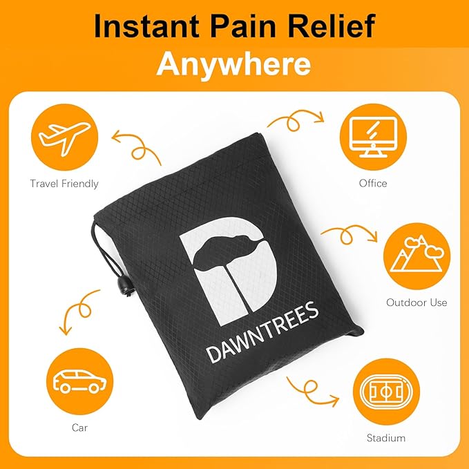 Inflatable Seat Cushion, Lumbar Support Pillow for Office Chair, Portable Outdoor Camping air Cushion,Car Lumbar Support, Lightweight, Waterproof, Essential for Home, Office and Travel, Black