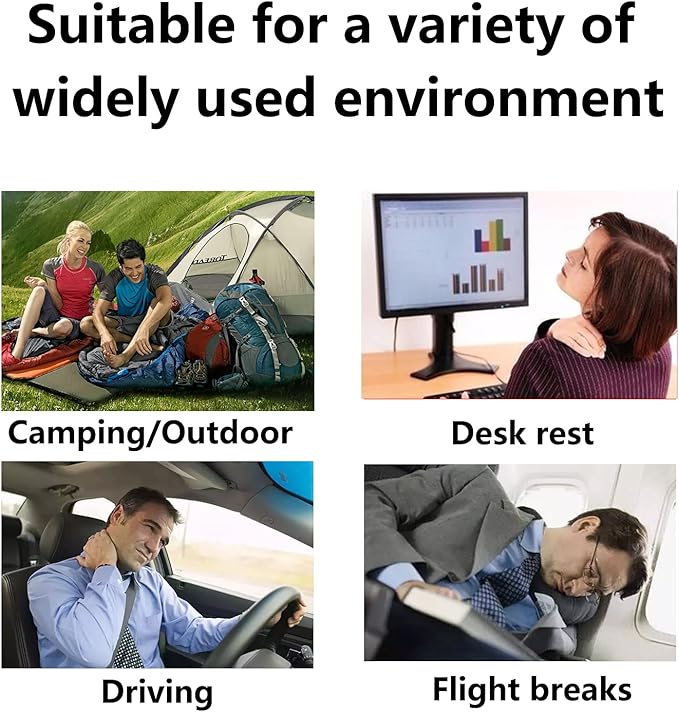 3 Pack Ultralight Inflatable Pillow Small Squared Flocked Fabric Air Pillow for Beach,Hiking,Camping,Traveling,Napping,Neck & Lumbar Support Gray