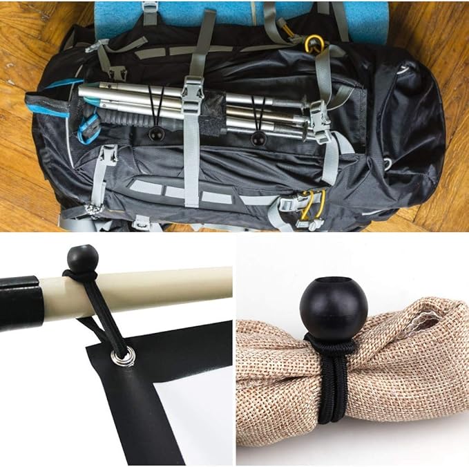 AOPRIE 30 Pack Bungee Balls 9Inches Black Ball Bungee Heavy Duty Heavyweight Tarp Bungee Cords, Weather Resistant Tie Down Strap 4mm Thickness - for Camping, Tents, Cargo, Holding Wire and Hoses