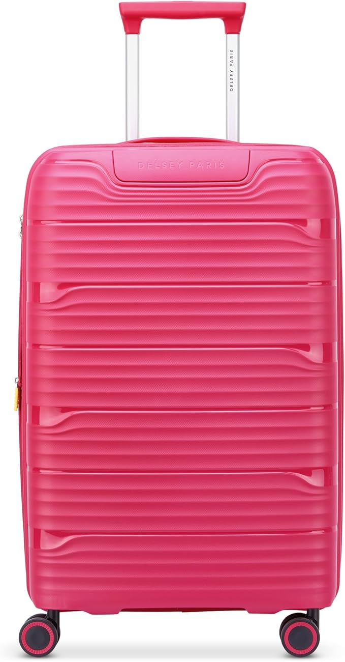 DELSEY Paris Dune Hardside Expandable Luggage with Spinner Wheels, Viva Magenta, Checked-Medium 25 Inch