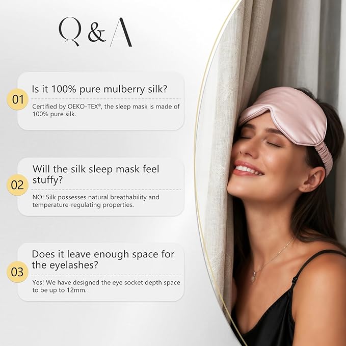 ZIMASILK 100% 22 Momme Pure Mulberry Silk Sleep Mask,Filled with 100% Mulberry Silk,Silk Wrapping Strap- Super Soft & Comfortable Sleep Eye Mask for Sleeping (Light Plum)