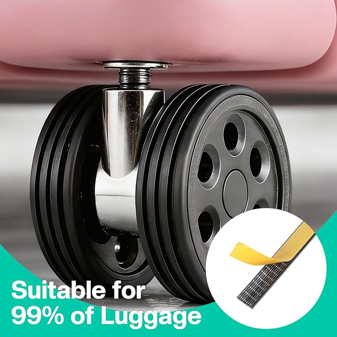 Thinp 8 Pcs Luggage Wheel Covers, Silicone Luggage Wheel Protector Covers for 2-2.4" Spinner Wheels Noise-Reducing Suitcase Wheels Protective for SuitcaseWheel Essential Travel Accessories(Black)