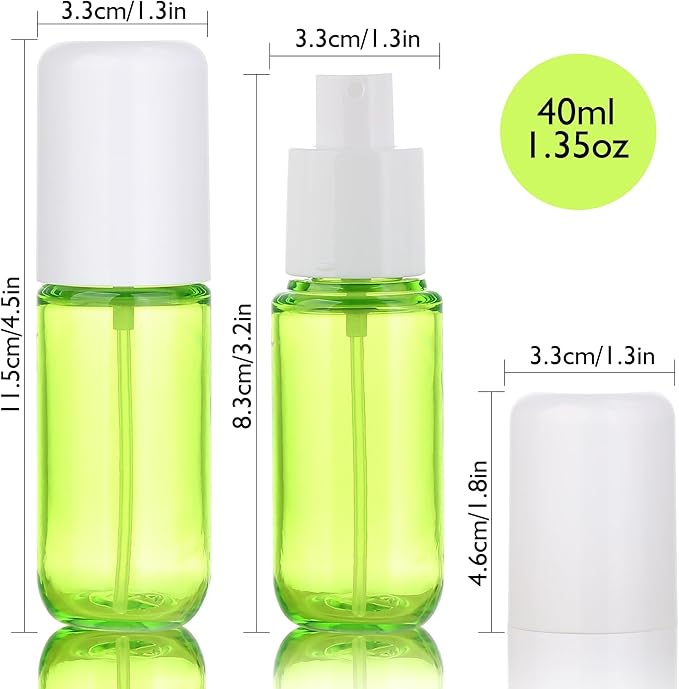 Small Spray Bottle Travel Size 4 Pack1.35oz/40ml Fine Mist Empty Mini Spray Bottles Refillable Plastic Travel Bottle Set for Traveling and Outgoing