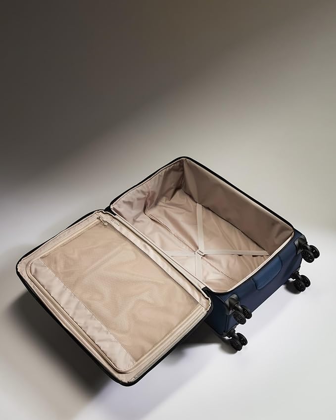 ANTLER - Soft Stripe Large Luggage - 31" Softside Suitcase, Durable, Lightweight & Expandable, 4 Spinner Wheels - Adjustable Handle, TSA Lock, Indigo Blue