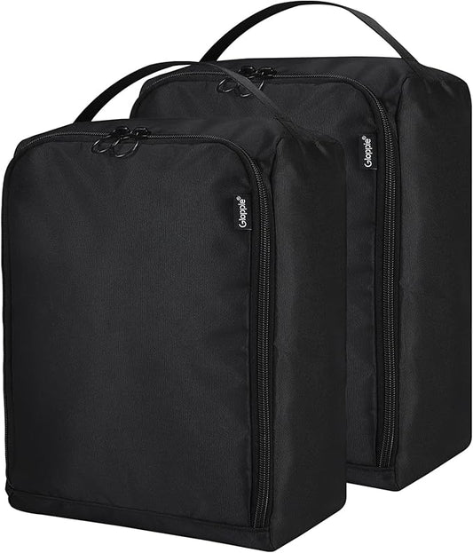 Gloppie Shoe Bags Travel Pouch (2 Pack) - Large Shoes Storage Bag Organizer, Black - Perfect for Men, Women, Business Trips & Gym