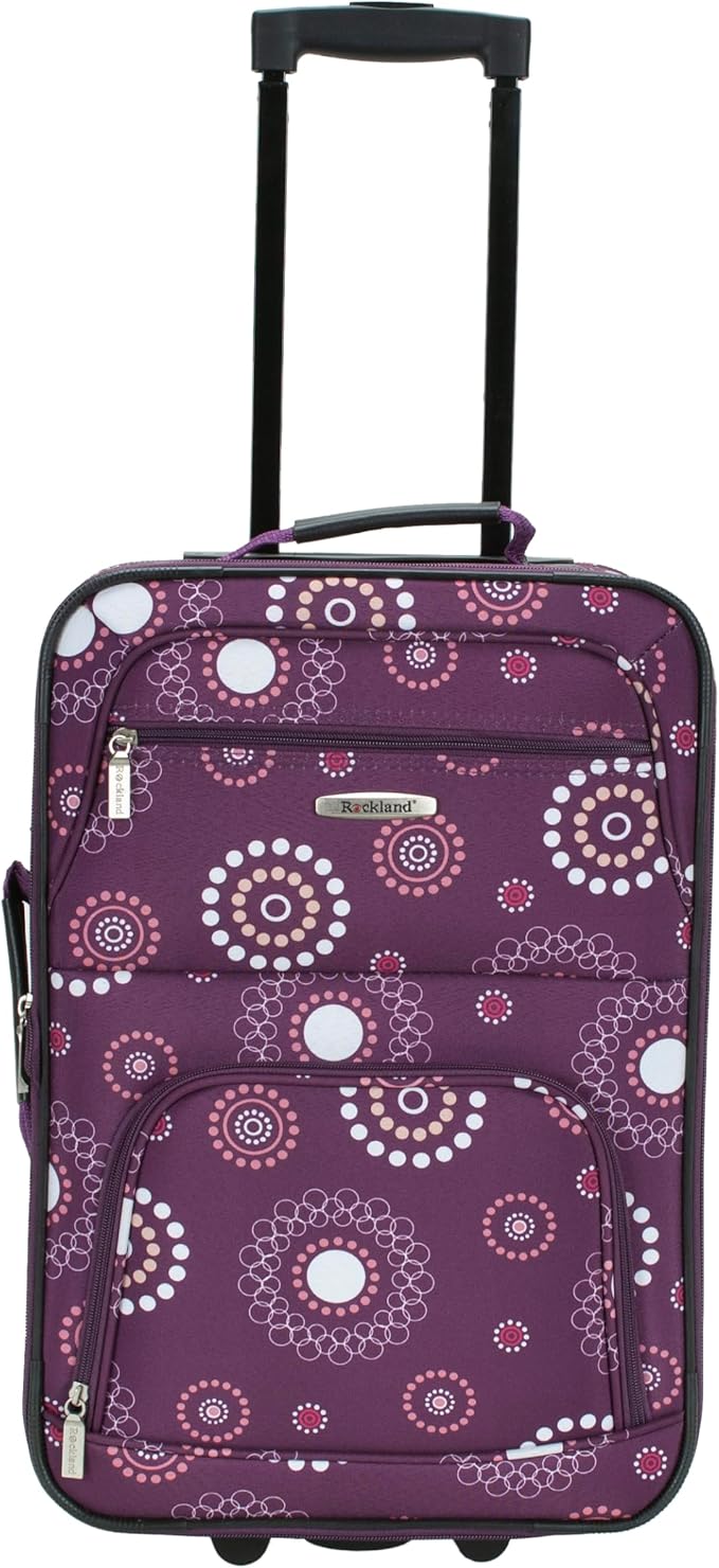Rockland Fashion Softside Upright Luggage Set, Expandable, Purple Pearl, 2-Piece (14/19)