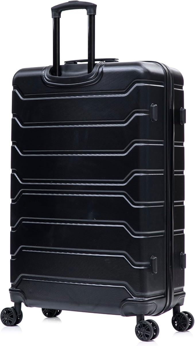 InUSA TREND Luggage with Spinner Wheels | Durable lightweight Hardside Suitcase, Travel Bag with Handle and Trolley | 32-inch Extra-Large Checked luggage | Black
