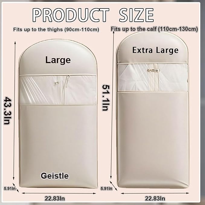 2025 Space Saving Hanging Garment Bag with Self Compression Zipper, Transparent Visibility Space Saving Hanging Protector for Down Coat with Self Compression Zipper (Extra Large)