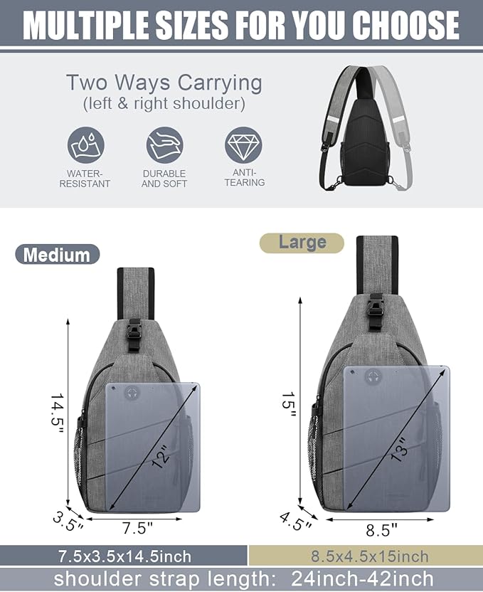 Crossbody Bags for Women Men Trendy Sling Bag Backpack Casual Chest Bag with Convertible Shoulder Strap