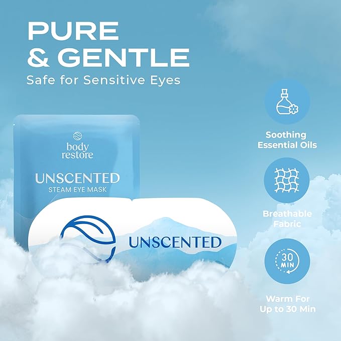 Body Restore Heated Eye Mask 5 Pack – Easter Basket Stuffers, Easter Birthday Gifts for Women & Men, Steam Warm Compress for Dry Eyes, Stye Eye Treatment, Eye Patch – Unscented