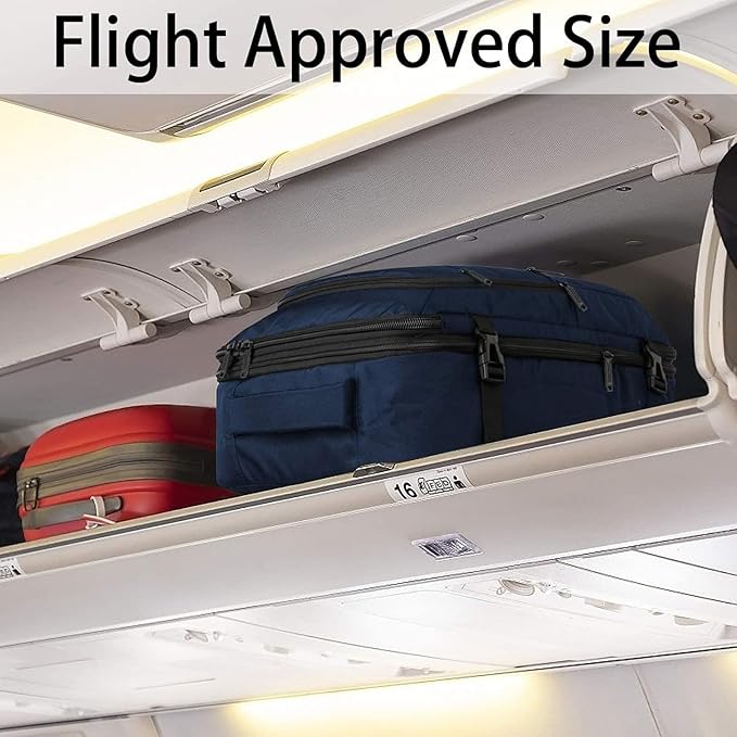 Vancropak 35L Traveling Backpack, Airplane Approved Travel Carry on Bag hand luggage, Water Resistant Lightweight Luggage Suitcase Backpack Overnight Weekender Business Daypack Bag for Men Women, Blue