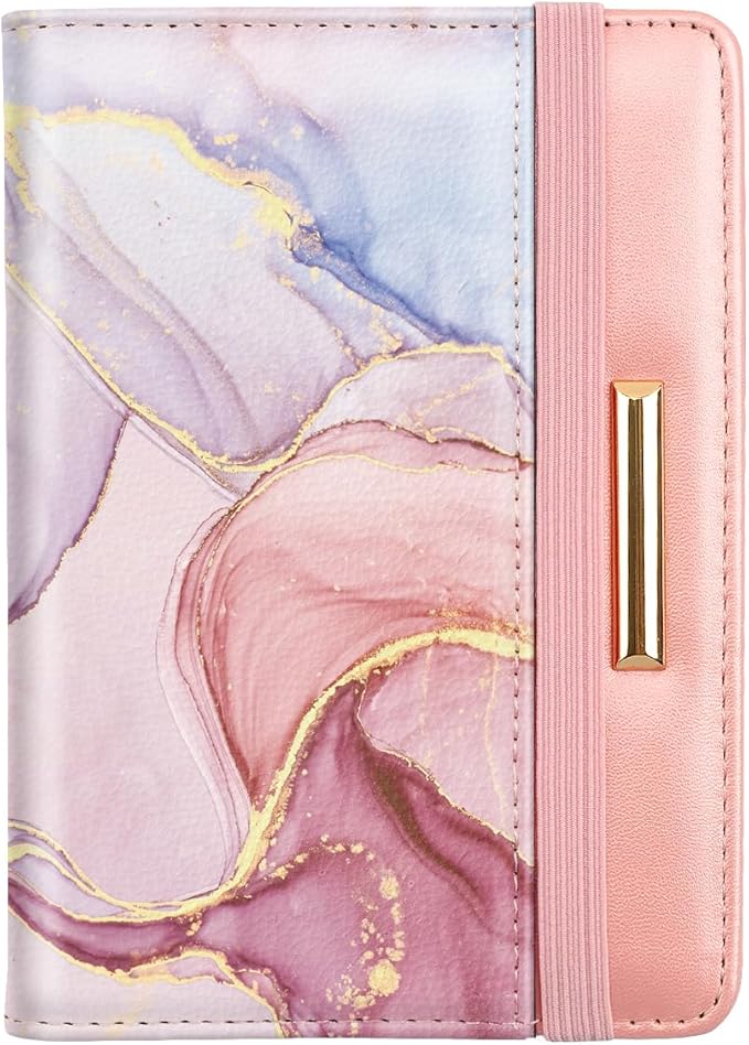 Passport Holder Cover,Traveling Passport Case Glitter Cute Passport Wallet for Women Watercolor Pink