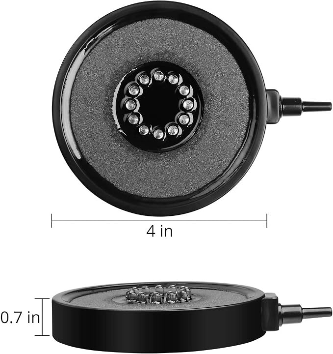 NICREW Multi-Colored Aquarium LED Bubbler Stone Disk, Fish Tank Bubbler with Auto Color Changing LEDs