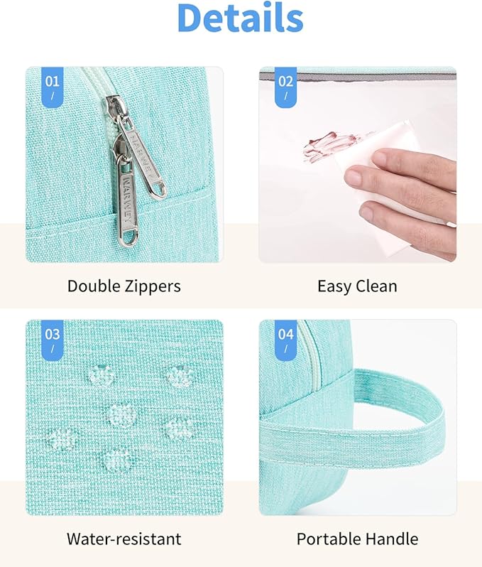Narwey Travel Toiletry Bag for Women Traveling Dopp Kit Men Travel Bag for Toiletries Cosmetic Bag Makeup Bag Medicine Bag for Traveling