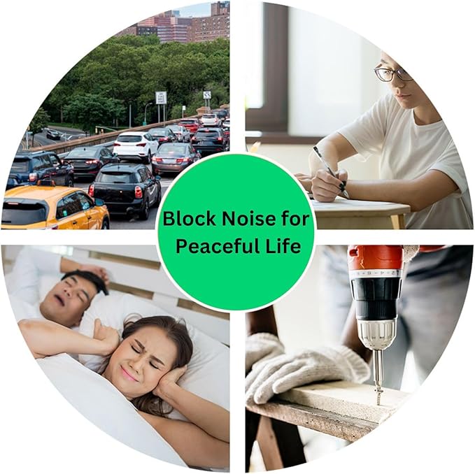 Quality Foam Earplugs 50 Pair- 32dB Noise Cancelling Disposable Individually Wrapped Packaged Bulk in Pairs Soft for Sleeping Travel Concert Shooting Hunting Study Work Construction Safety Green