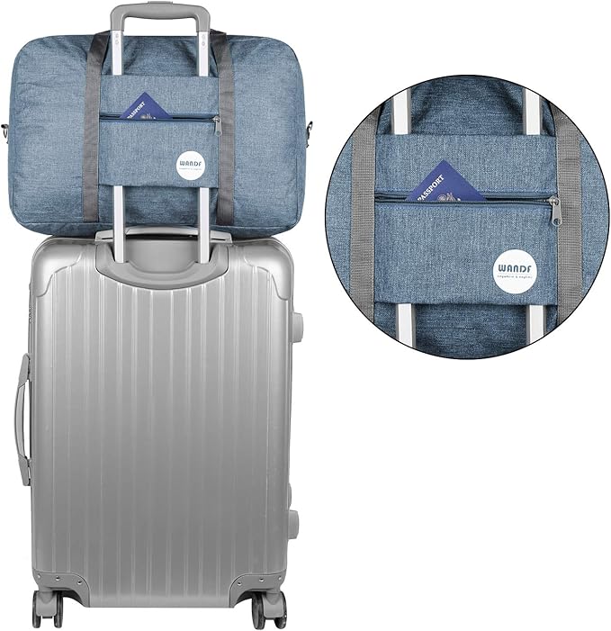 WANDF For Spirit Airlines Personal Item Bag 18x14x8 Travel Duffel Bag Underseat Foldable Carry-on Luggage for Women