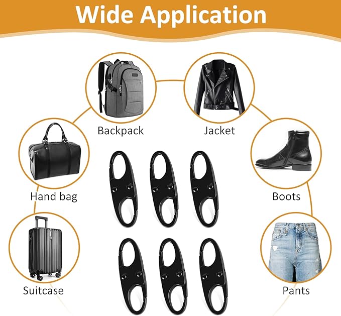 Phinus Lock Combo, Total 21PCS Clips Anti-Theft, S Shaped Zipper Locks, Locks Anti-Theft for Luggage, Clothing, Backpacks, Boots, Purses, Travel Outdoor Sports - Black