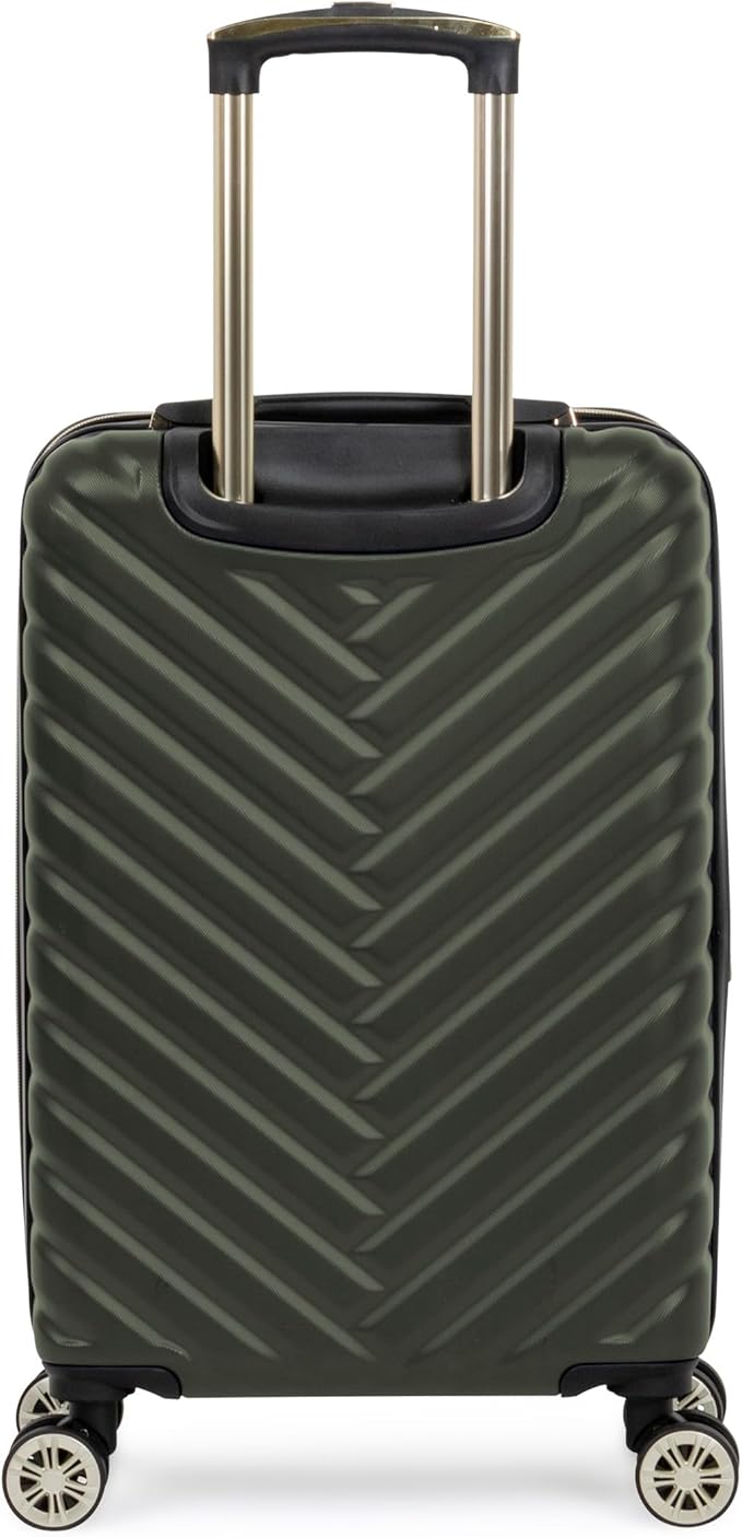 Kenneth Cole REACTION Madison Square Lightweight Hardside Chevron Expandable Spinner Luggage, Olive, 2-Piece Set (20" & 28")