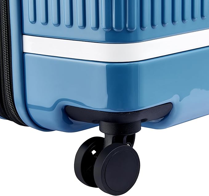 florence by mills Spin Me Away Hardside Expandable Luggage with Spinner Wheels, Zinc Blue, Checked-Large 29 Inch