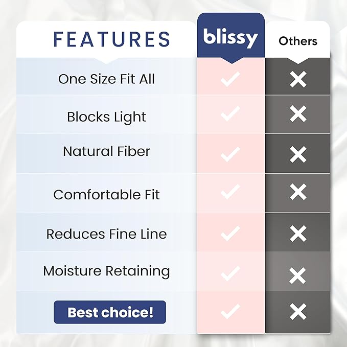 Blissy Silk Sleep Mask - Eye Sleeping Mask for Women & Men for Total Blackout - 100% Pure Mulberry Silk, 22 Momme 6a Fibers - Blindfold Sleep Mask Side Sleeper Eye Cover (Taupe)