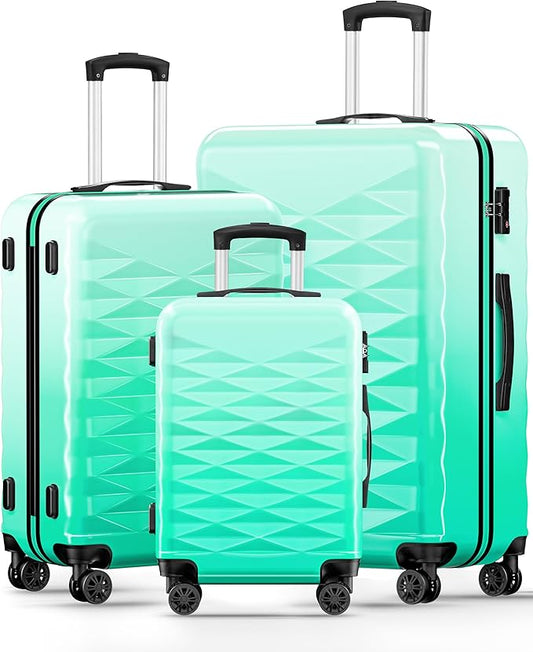 Suitour Luggage Set 3 piece,Hardside Lightweight Suitcase Sets with Spinner Wheels & TSA lock,Luggage sets for woman